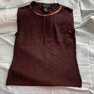 FINITY Embellished Neckline Tank Top sz L